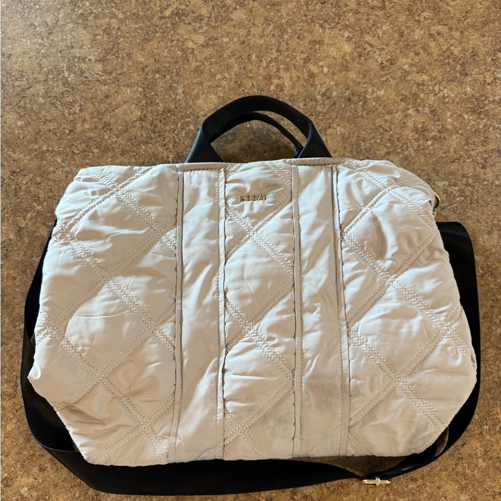 Elegant Quilted Hobo Bag light grey